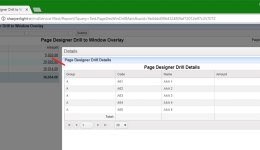 Page Designer – Display drill links in Window Overlay