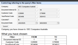 Control tag referring to the query’s filter item